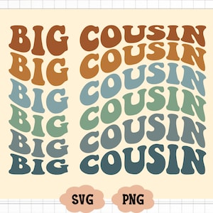 Primo mayor svg, niños svg, niños svg, niños svg, niñas svg, familia svg, ondulado apilado svg, primos svg, Svg Png Silhouette Cricut