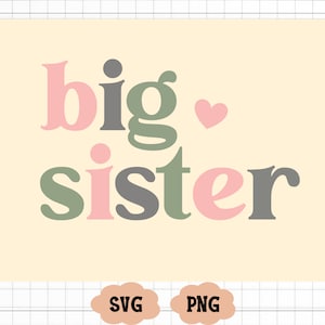 Grote zus SVG, zus T-shirt Design, Sister Life PNG, digitale download, Cricut Svg, silhouetgesneden bestand, grote zus gesneden bestand, grote zus png