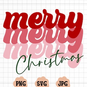 Joyeux Noël SVG - Noël SVG - police rétro - joyeux Noël PNG - décoration de Noël rétro - chemise de Noël - décoration de Noël - rétro