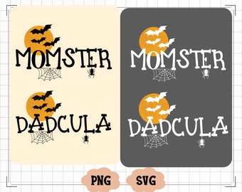 Momster and Dadcula Svg Png, Momster Svg, Dadcula Svg, Halloween Mom Png, Halloween Dad Svg, Mom Halloween Svg,Dad Halloween Svg Png