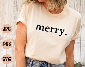 Merry SVG, Christmas SVG, Merry Handlettered Svg, Christmas Svg, Santa Svg, Svg for Cricut, Svg for Silhouette, Merry Instant Download