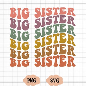 Grote zus SVG, zus T-shirt Design, Sister Life PNG, digitale download, Cricut Svg, silhouetgesneden bestand, grote zus gesneden bestand, grote zus png