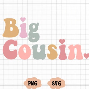 Großer Cousin svg, Kinder svg, Kinder svg, Jungen svg, Mädchen svg, Familien svg, gewellte gestapelte svg, Cousins svg, Sevpng Silhouette Cricut
