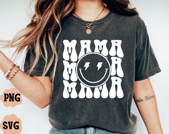 Retro mama design, sublimation design, graphic design, digital download, Retro design, Mama png, Mom Shirt Svg, Gift For Mom Svg, Svg Files