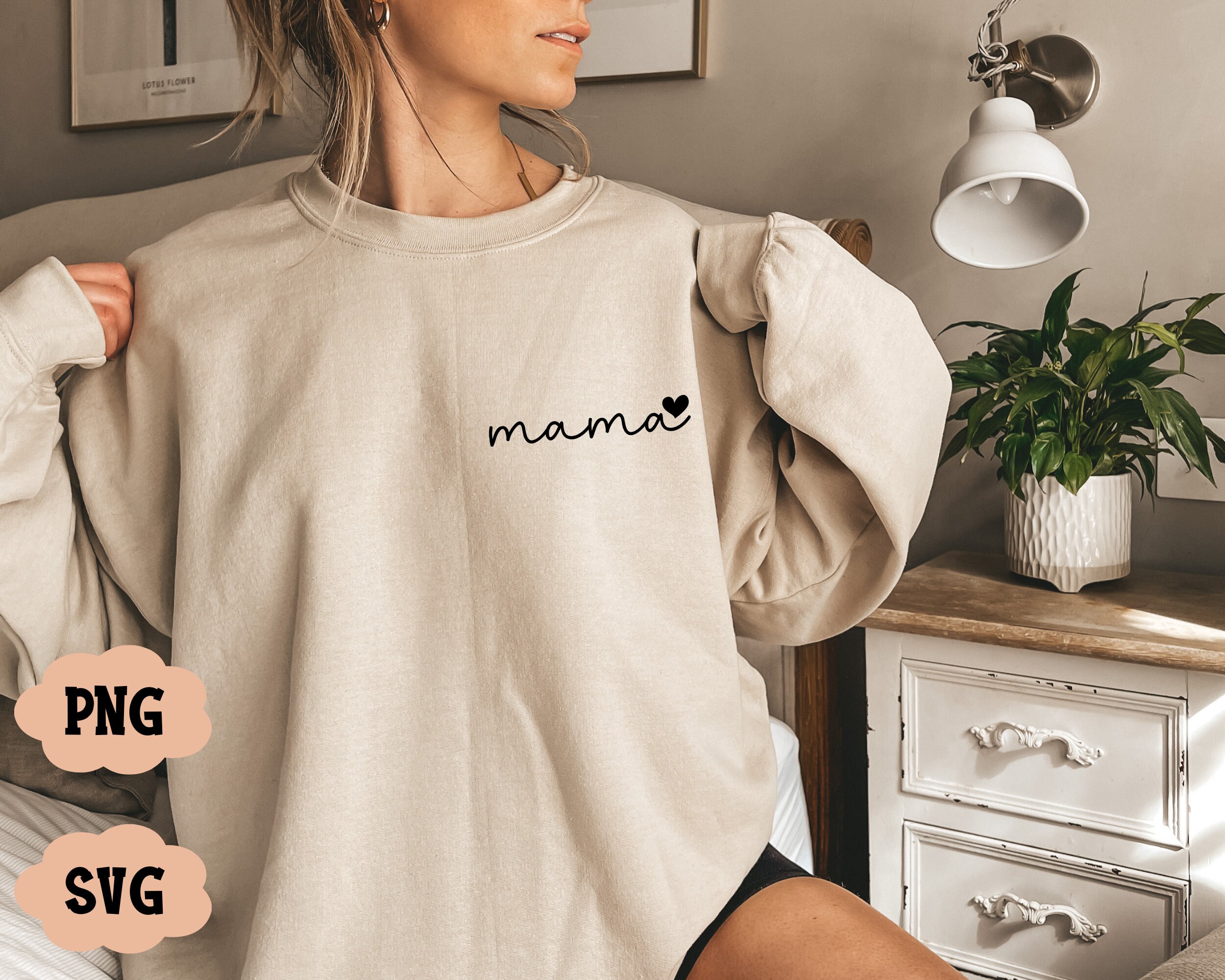 Mama Heart SVG PNG, Mama With Heart Svg, Mother's Day Svg