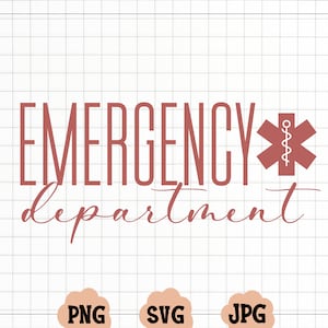 Departamento de Emergência Svg, Downloads Digitais, Carreira Médica Svg, College Font Svg, Arquivos Svg para CricutArc Nurse Svg, Varsity Font Svg,