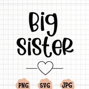 Grote zus SVG, zus T-shirt Design, Sister Life PNG, digitale download, Cricut Svg, silhouetgesneden bestand, grote zus gesneden bestand, grote zus png