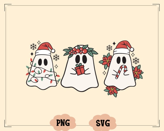 Christmas Ghost PNG, Ghost PNG, Christmas Spooky Png, Holiday Ghost PNG, Sublimation png files, Christmas Png, Png files for Shirts