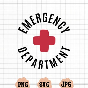 Departamento de Emergência Svg, Downloads Digitais, Carreira Médica Svg, College Font Svg, Arquivos Svg para CricutArc Nurse Svg, Varsity Font Svg,