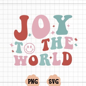 Alegría al mundo retro Svg, Alegría al mundo Png, Archivo de corte digital navideño, Descarga de diseño digital, Crucit svg, cricut png, Christmas svg