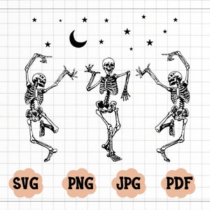 Dancing Skeletons SVG, Halloween Svg, Skeleton Funny SVG, Skeleton SVG, Halloween Png, Skeleton Cricut Files Svg Silhouette Skeleton Svg,
