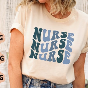 Infirmière SVG PNG, design tendance par sublimation, Svg rétro texte ondulé, Boho chemise Svg, appréciation de l'infirmière, fichiers d'artisanat numérique pour Cricut/Silhouette