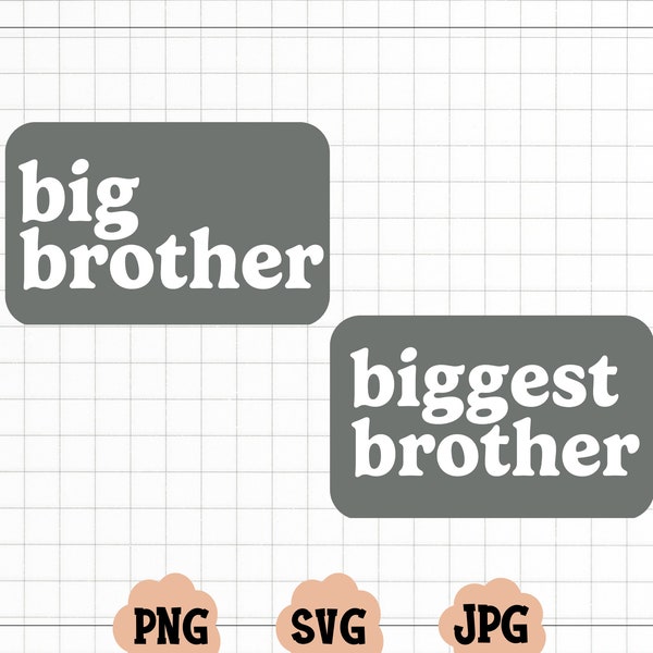 Retro Big Brother Svg, Svg Biggest Brother, Big Brother Png, chemise Big Brother, bébé annonce Svg, promu frère Svg