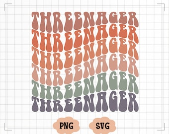 Threenager Svg, Threenager Png Third Birthday Svg, Birthday Girl Svg, Birthday Svg, Happy Birthday Shirt Svg, Wavy Stacked Svg, Cricut