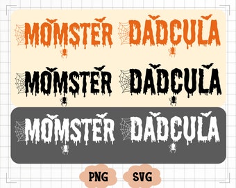 Momster and Dadcula Png Svg, Halloween Mom Png, Halloween Dad Svg, Momster Png, Dadcula Png, Mom Halloween,Dad Halloween,Momster and Dadcula