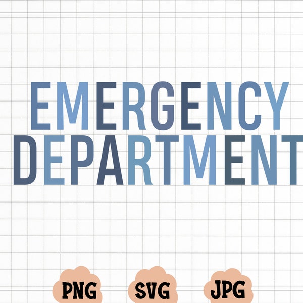 Emergency Department Svg, Digital Downloads, Medical Career Svg, College Font Svg, Svg Files for CricutArc Nurse Svg, Varsity Font Svg,