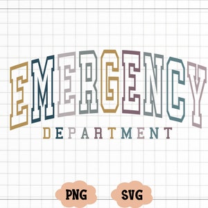 Departamento de Emergência Svg, Downloads Digitais, Carreira Médica Svg, College Font Svg, Arquivos Svg para CricutArc Nurse Svg, Varsity Font Svg,