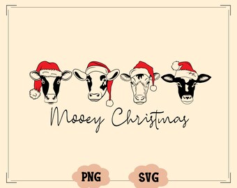 Mooey Christmas PNG, Cow Merry Christmas Sublimation, Christmas Cow Png, Cow Png, Western Christmas Png, Christmas Light Png