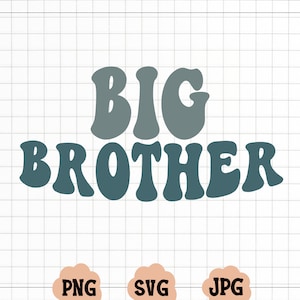 Retro Wavy Gran Hermano Svg, Gran Hermano Svg, Gran Hermano Png, Camiseta Gran Hermano, Anuncio De Bebé Svg, Promovido A Hermano Svg