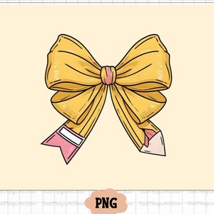 Coquette Teacher Png, Coquette Pencil Bow Png, Ritorno a scuola png, Insegna l'amore Ispira Png, Regalo per l'insegnante, Apprezzamento dell'insegnante, Sublimazione