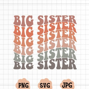 Grote zus SVG, zus T-shirt Design, Sister Life PNG, digitale download, Cricut Svg, silhouetgesneden bestand, grote zus gesneden bestand, grote zus png