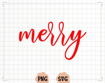 Merry SVG, Christmas SVG, Merry Handlettered Svg, Christmas Svg, Santa Svg, Svg for Cricut, Svg for Silhouette, Merry Instant Download