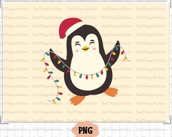Pinguïn vrolijk kerstfeest png, schattige pinguïn kerstcadeau svg, kerst pinguïn minnaar ontwerp, kerstcadeau png, dierenliefhebber cadeau