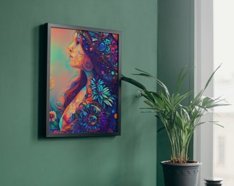 Mosaic Boho Hippy Wall Art, Housewarming Hippie Gift (Digital print for DIY)