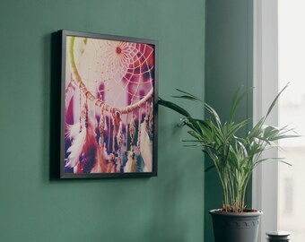 Vibrant Dreamcatcher Boho Wall Art (Digital print for DIY)
