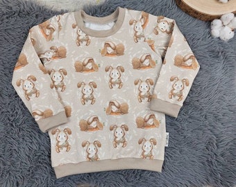 Sweater bunnies beige Easter Gr62-116 Handmade