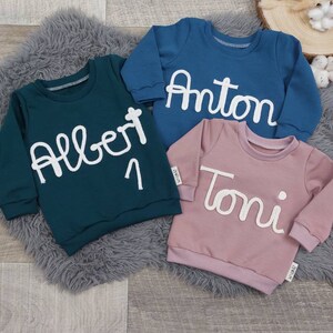 Sweater personalized Gr62-152 with name made of cord Handmade Waldkitz image 4