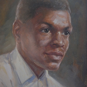 Portrait of a young man, Original watercolour painting by a Ukrainian artist