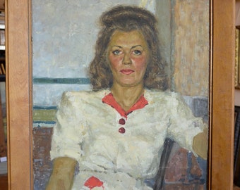 Un retrato al óleo único en su tipo de una joven Galya por Vlasov