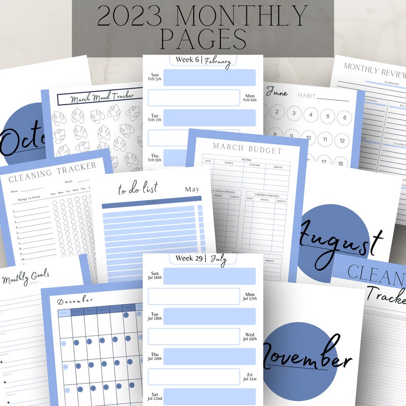 Printable 2023 Bullet Journal Bundle Digital Download Weekly/monthly ...