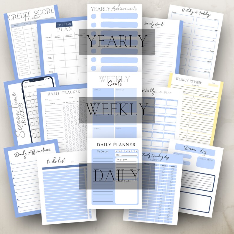 Printable 2023 Bullet Journal Bundle Digital Download Weekly/monthly ...