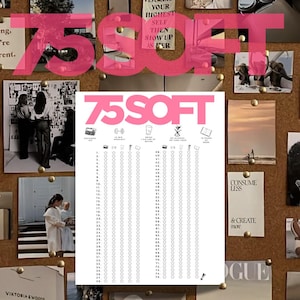 75 Soft Challenge Tracker – Printable 75 Day Habit Tracker PDF, Aesthetic Digital Planner