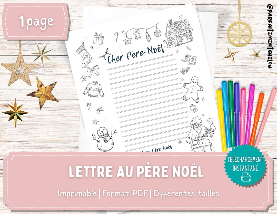 Letter to Santa Coloring Printable Classic Winter Theme Full - Etsy