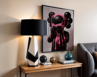Style Urban Art Poster - Pink Graffiti Vinyl Figure Print | Street Art Wall Decor