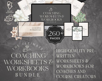 Coaching Workbooks Canva Template, Life Coach Resources (Digital Download)