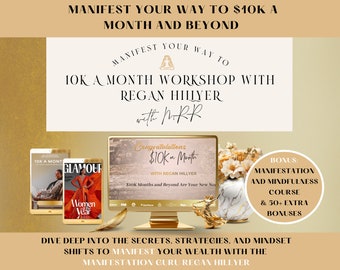 Manifestation MRR 10k A Month Workshop, Money Mindset, Dfy Mrr PLR Canva Digital Products Bundle,  Passive Income, Digital Course
