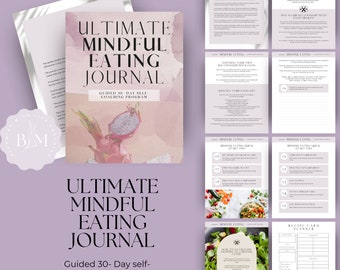 30-Day Mindful Eating Journal | Food & Fitness (PDF Download)