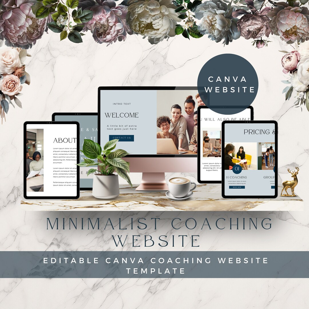 Canva Coach Website Template, Editable Landing Page (digital Product ...