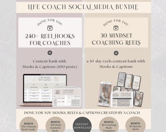 Life Coach Social Media Reels Bundle (Canva Editable, Digital Download)