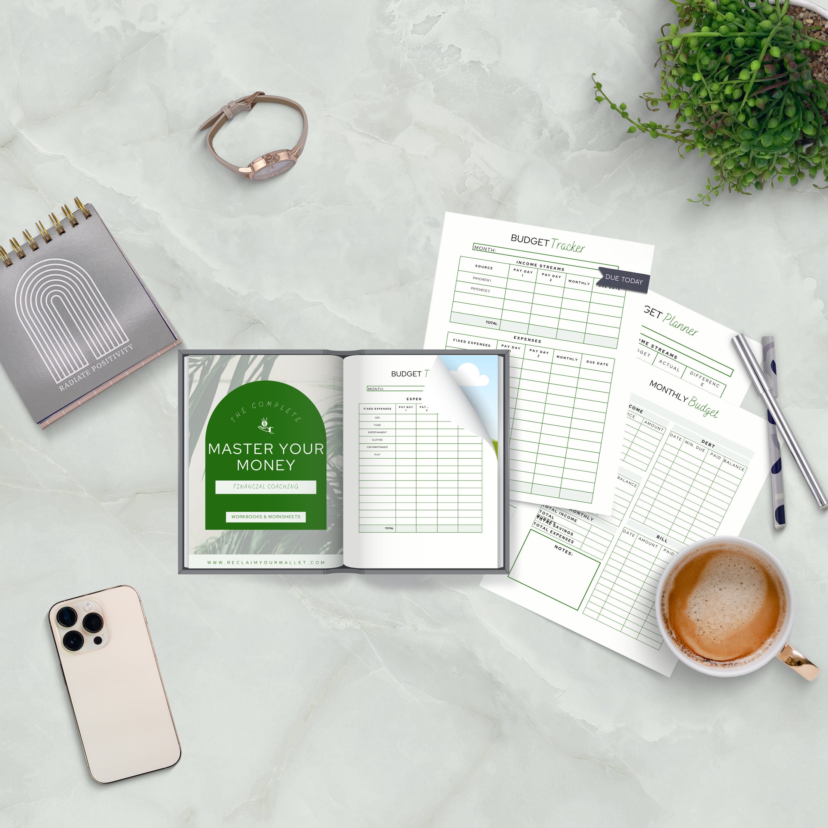 Printable Finance Planner Course Book Canva Template, Monthly Budget ...