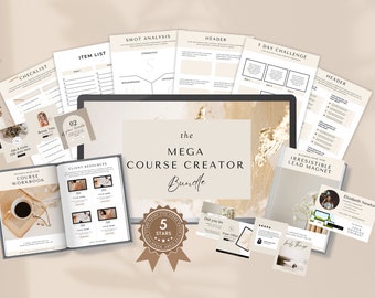 Course Launch Canva Template Bundle, 420+ Pages (Digital Download)