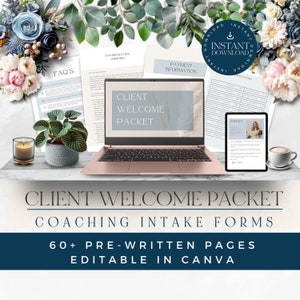Life Coach Welcome Pack, Editable Coaching Canva Templates, Coaching Client Intake Form, Session Notes, Life Coaching Contract, Onboarding