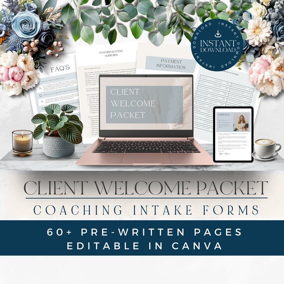 Life Coach Client Welcome Pack, Editable Canva Templates (Digital Download)