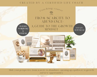 ABUNDANCE MINDSET & GROWTH Mindset Coaching Course, Mindset Coach, Workbook, Journal, Limiting Beliefs, Mindset Shift, Life Coaching Tools