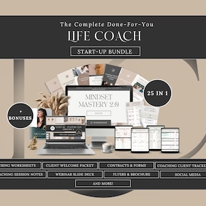 25-in-1 Life Coach Canva Template Bundle, Coaching Business Tools (Digital Download)