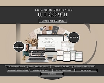 25-in-1 Life Coach Canva Template Bundle, Coaching Business Tools (Digital Download)